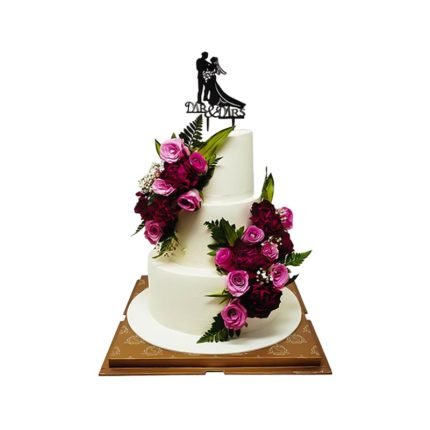 3 Tier Floral Wedding Cake-1
