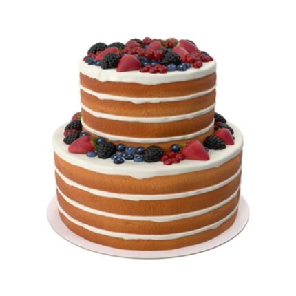 Delicious 2 Tier Naked Fruit Cake