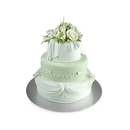 3 Tier Floral Wedding Cake